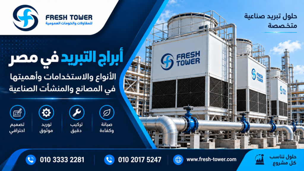 أبراج التبريد في مصر الأنواع والاستخدامات وأهميتها الصناعية