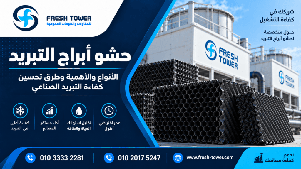 حشو أبراج التبريد الأنواع والأهمية تأثيره على كفاءة التبريد