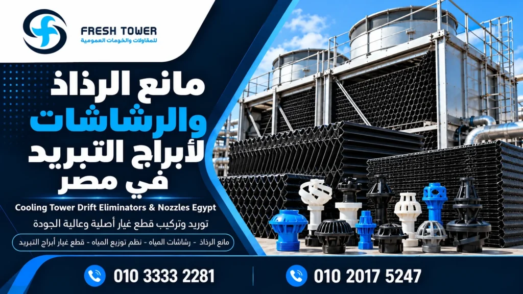 مانع الرذاذ ورشاشات أبراج التبريد في مصر | فريش تاور