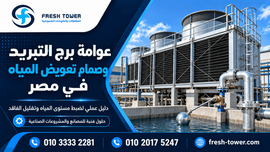 عوامة برج التبريد | صمام تعويض المياه والأعطال والصيانة
